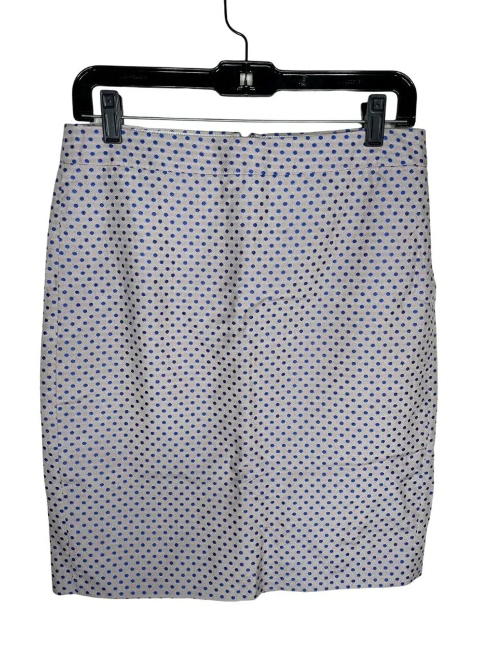 J Crew Pencil Skirt Womens 4 Gray Blue Polka Dot Career Office Classic